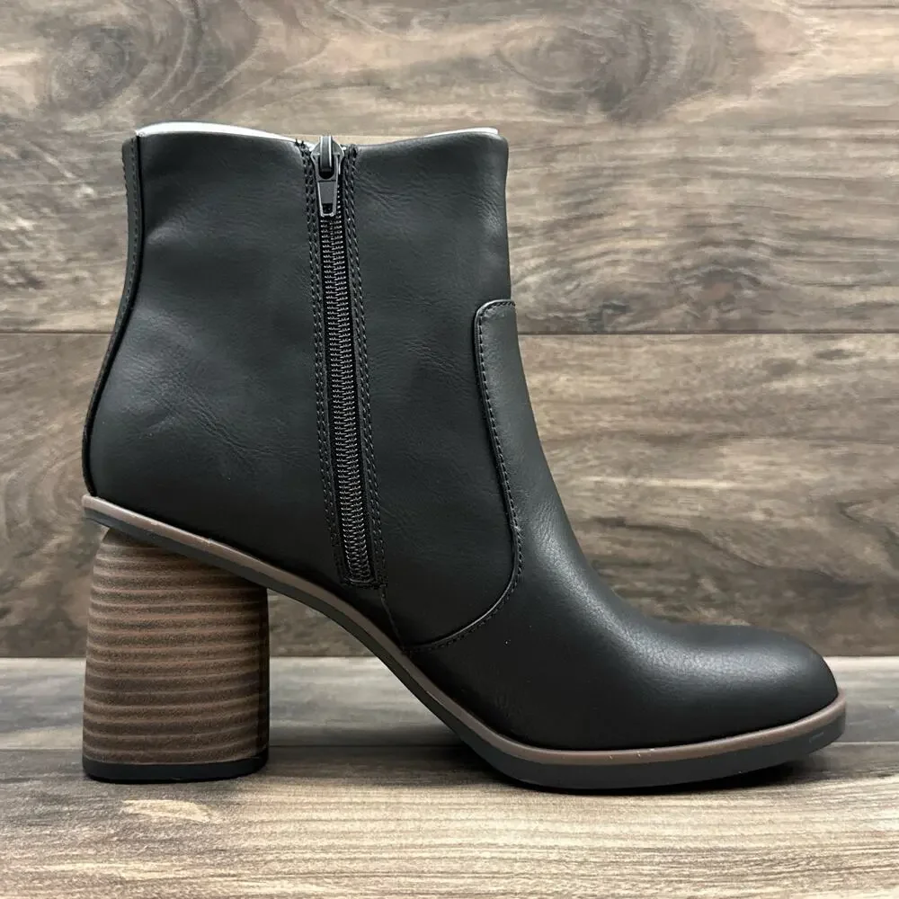 NIB Korks by Kork Ease Destiny 8M Block Heel Ankle Boots Booties Black - Picture 6 of 10
